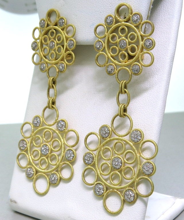 Buccellati Maria Diamond Gold Earrings
