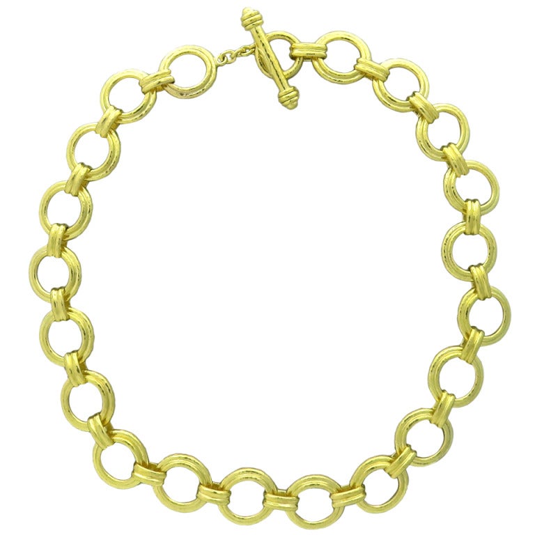 Elizabeth Locke Gold Bergamo Necklace at 1stDibs