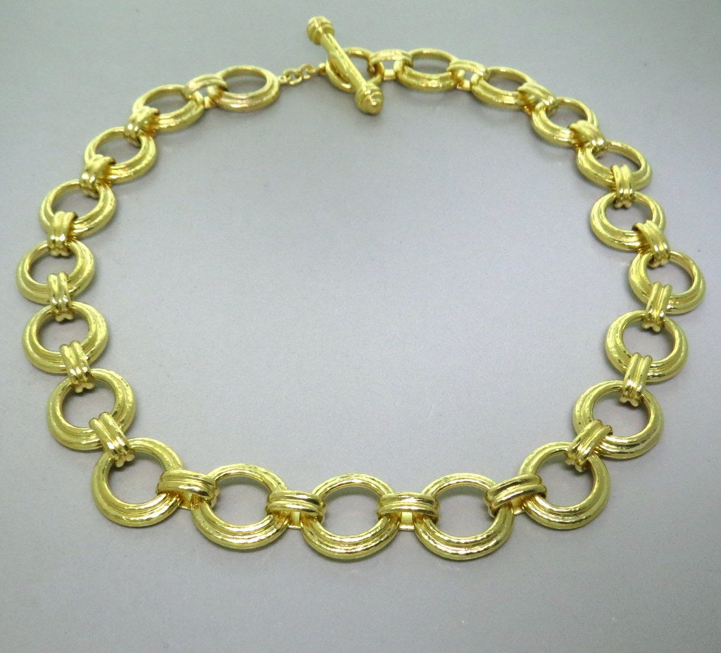 Elizabeth Locke Gold Bergamo Necklace at 1stDibs