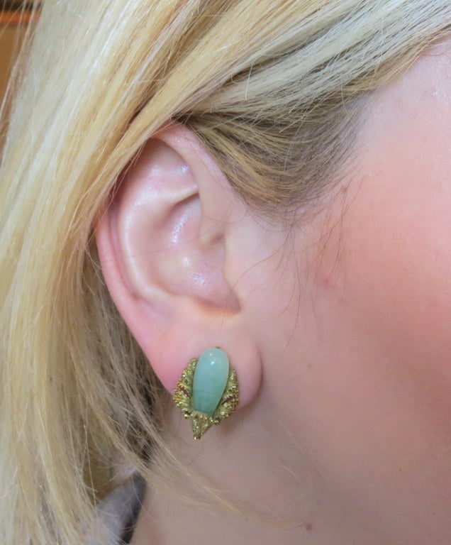 Women's Buccellati Jade Gold Earrings