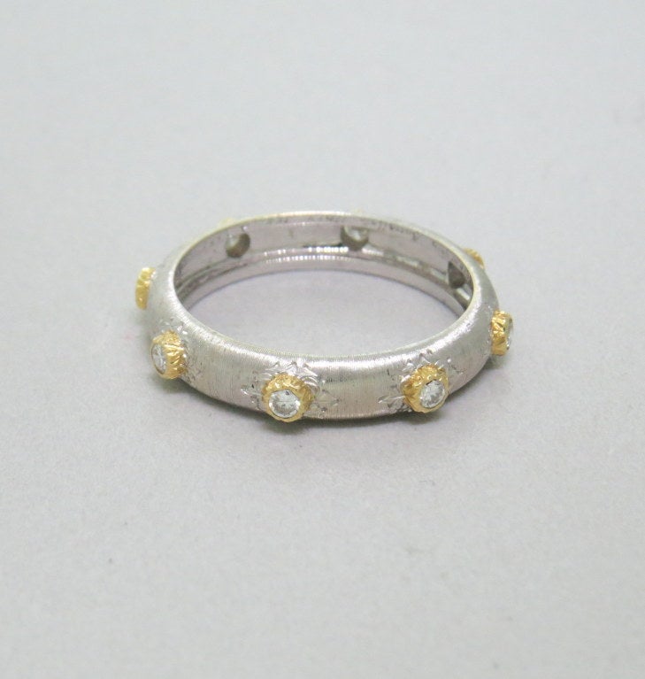 Buccellati Diamond Gold Band Ring