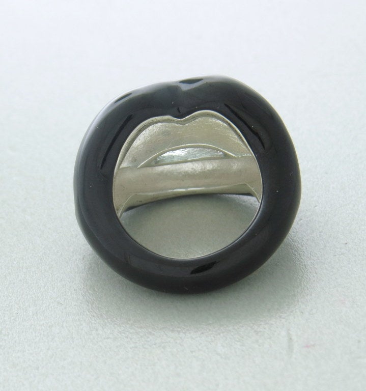 Women's Solange Azagury Partridge Sterling Enamel Hotlips Ring
