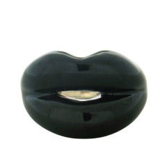 Solange Azagury Partridge Sterling Enamel Hotlips Ring 6