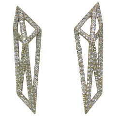 Monique Pean Geometric K'atun Gold Diamond Earrings