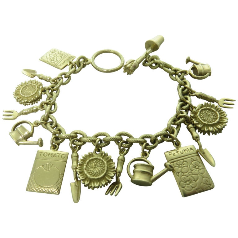 Mish N.Y. Gold Charm Bracelet For Sale