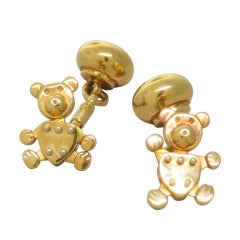 Pomellato Gold Orsetto Movable Bear Cufflinks