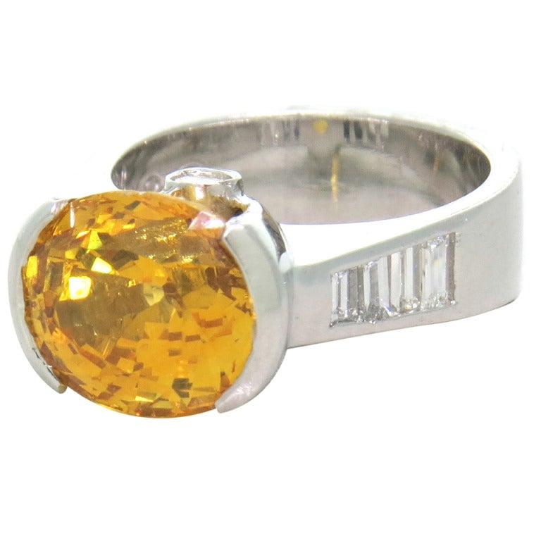 JB Star Platinum Sapphire Diamond Ring