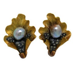 Mario Buccellati Pearl Diamond Gold Earrings 5