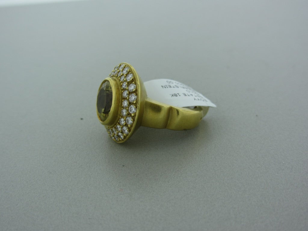 18k Yellow Gold Marked/Tested Kieselstein Cord, 18k, 750, Makers Mark Gemstones/Diamonds Diamonds - Approx, 1.00ct Total Weight 1 Yellow Beryl- 10.5mm Diameter Clarity: Vs Color: G Measurements: Ring Size: 6 1/2 Top Of Ring 19.6mm In Diameter, Shank