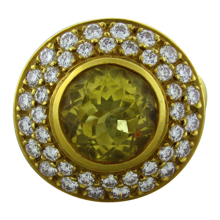 KIESELSTEIN-CORD Yellow Beryl Diamond Gold Ring
