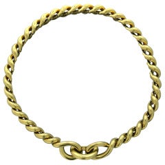 Hermes Torsade Gold Chain Link Necklace 2
