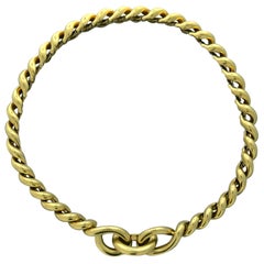 Hermes Torsade Gold Chain Link Necklace
