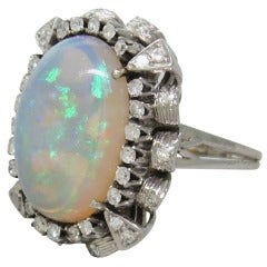 Opal Diamond Gold Ring