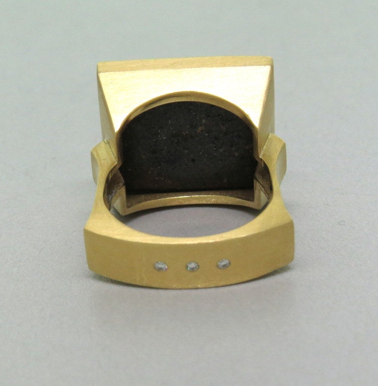 Women's Modernist Opal Diamond Gold Ring