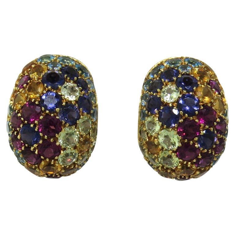 Pasquale Bruni Gold Multi Gemstone Earrings