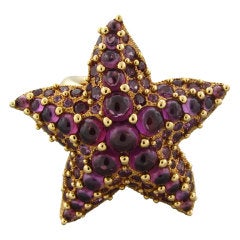 POMELLATO Sirene Rhodolite Garnet Gold Starfish Ring