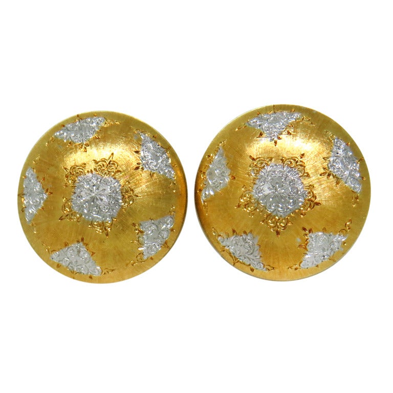 Mario Buccellati Large Gold Button Earrings