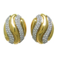 David Webb Diamond Gold Platinum Earrings 11