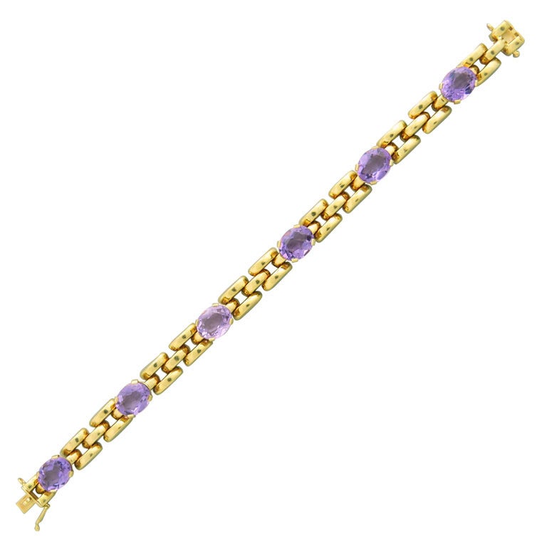 H Stern Amethyst Gold Bracelet 1960s 