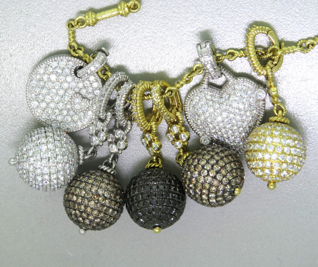 Judith Ripka Truffle Diamond Necklace In Excellent Condition In Lambertville, NJ
