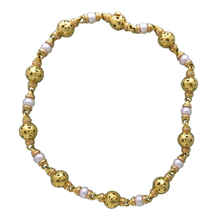 Bulgari Aladdin Pearl Gold Necklace