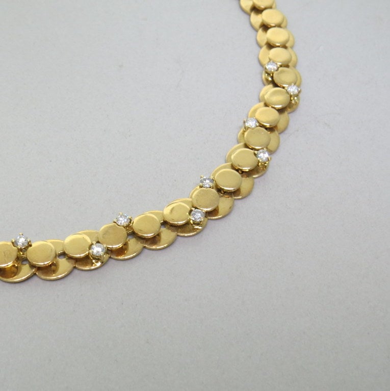 Marina B 18k yellow gold necklace with approx. 1ctw diamonds. Necklace is 14 3/4
