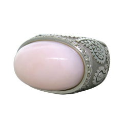 Carrera y Carrera Aqua Pink Opal Diamond Gold Ring