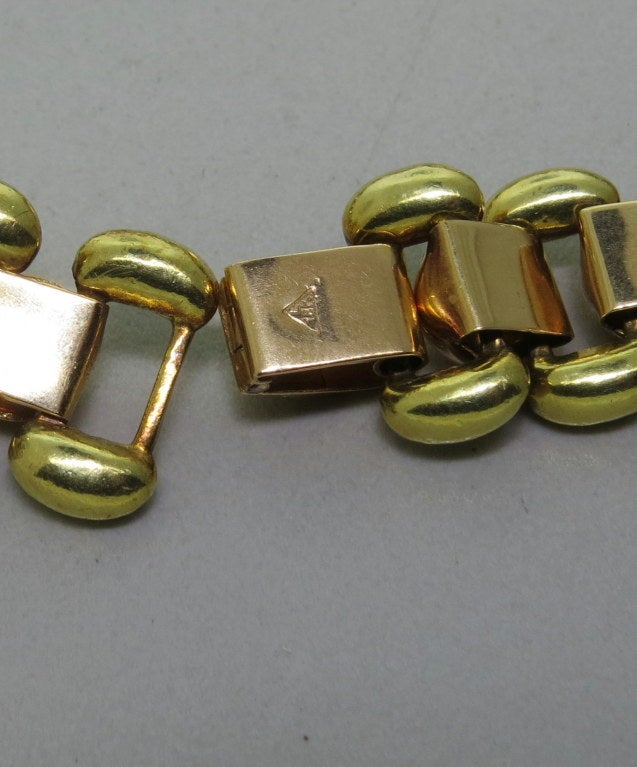 1940s 18k two tone gold link necklace - 16 1/4