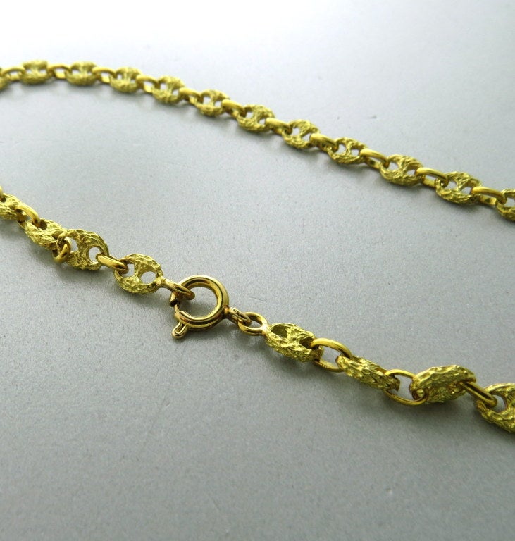 Circa 1970s 18k gold link necklace - 18