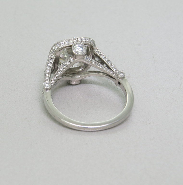 Tiffany & Co. Legacy 3.07 Carat Diamond Platinum Engagement Ring In Excellent Condition In Lambertville, NJ