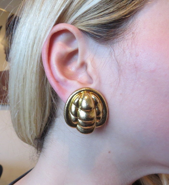 Women's Large Impressive Gold Earrings