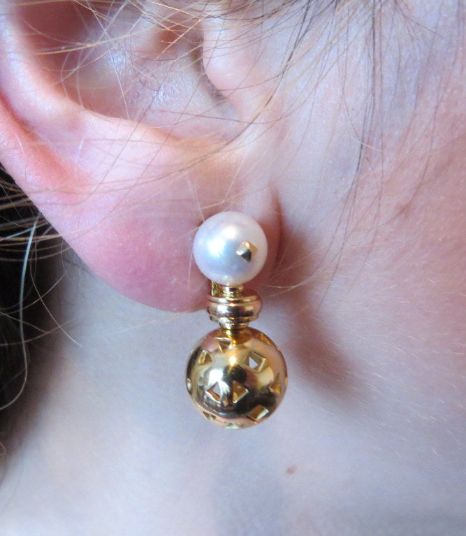 Bulgari Aladdin Pearl Gold Earrings 1