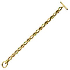 Alex Sepkus Ruby Emerald Sapphire Gold Toggle Bracelet