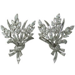 1960s Platinum Diamond Earrings