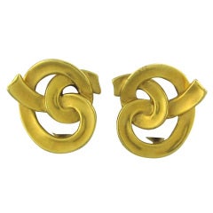 ANGELA CUMMINGS Gold Intertwining Knot Earrings