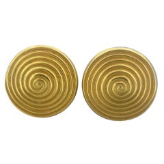 LALAOUNIS Gold Spiral Round Earrings