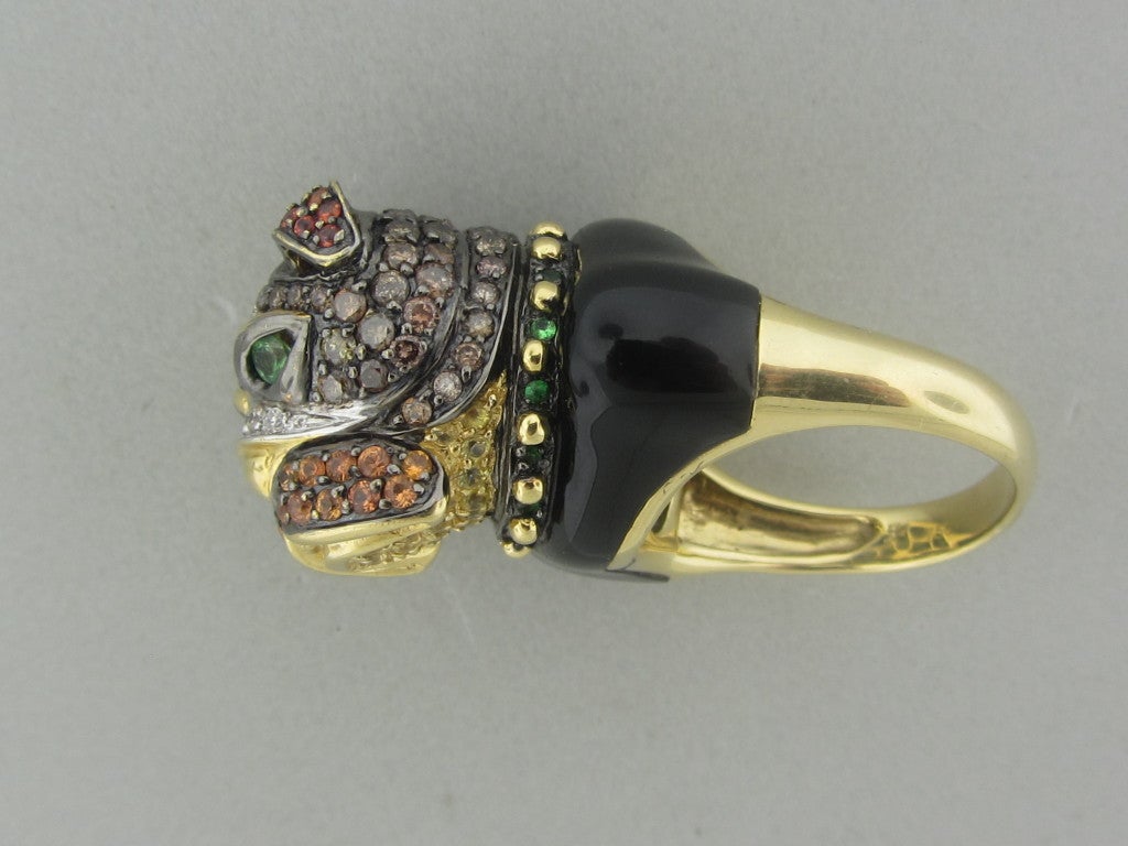 Women's NEDA BEHNAM Gold Gemstone Onyx Diamond Ring