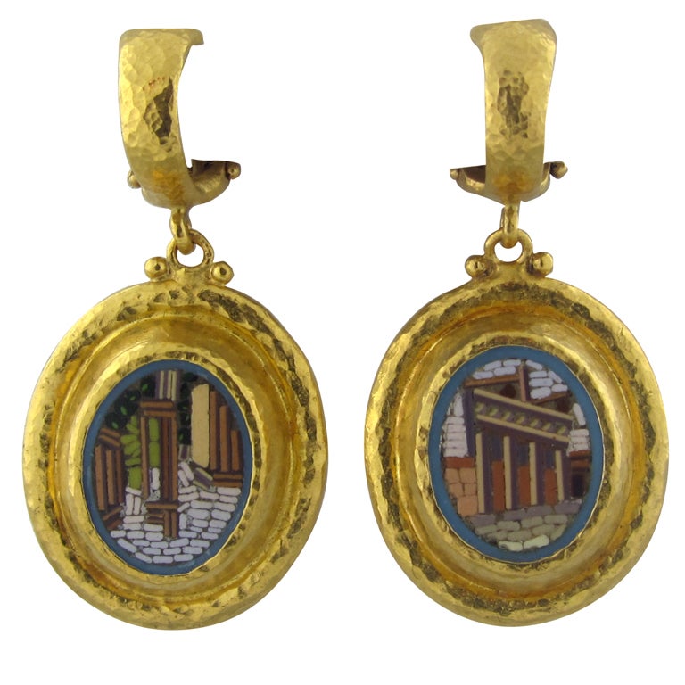 GURHAN Gold One Of A Kind Micro Mosaic Earrings