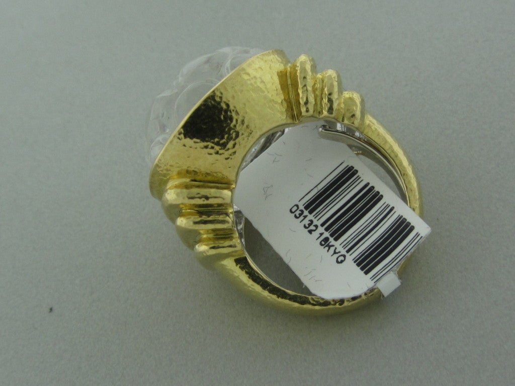 Women's DAVID WEBB Gold Rock Crystal Ring