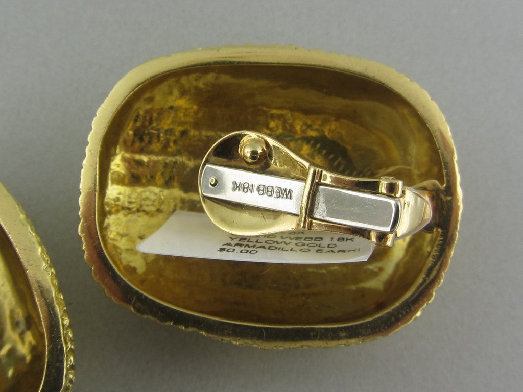 DAVID WEBB Gold Armadillo Style Earrings