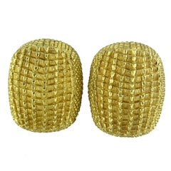 Vintage DAVID WEBB Gold Armadillo Style Earrings