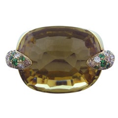 POMELLATO PIN UP Gold Diamond Tsavorite Lemon Citrine Ring 9