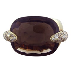 POMELLATO Pin Up  Gold Diamond Smokey Quartz Diamond Ring