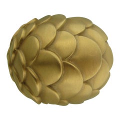 POMELLATO Sirene Gold Fishscale Motif Dome Ring