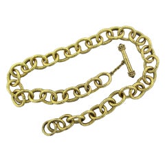 ELIZABETH LOCKE Gold Link Sapphire Toggle Necklace