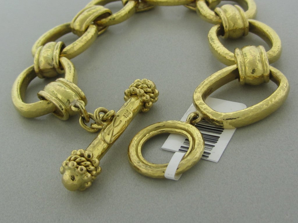 ELIZABETH LOCKE Gold Chain Link Toggle Bracelet