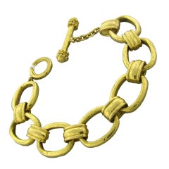 ELIZABETH LOCKE Gold Chain Link Toggle Bracelet