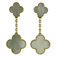 VAN CLEEF & ARPELS ALHAMBRA Gold Mother Of Pearl Earrings