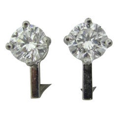 TIFFANY & CO  2.44ctw F VVS2 Diamond Stud Earrings