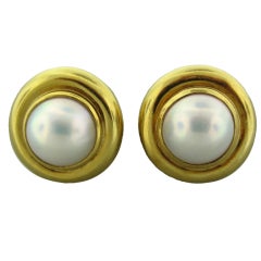 TIFFANY & CO PALOMA PICASSO Gold Pearl Earrings